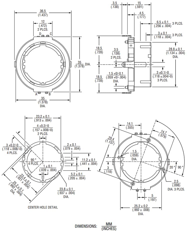 Bourns PER35 Long-Life Incremental Ring Encoder